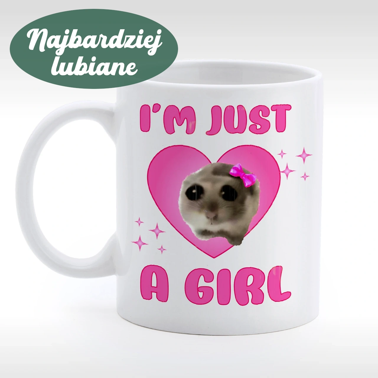 Najbardziej lubiany kubek - chomiczek z napisem na prezent.