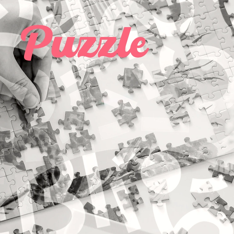 Grafika z personalizowanymi puzzlami ze zdjęcia.