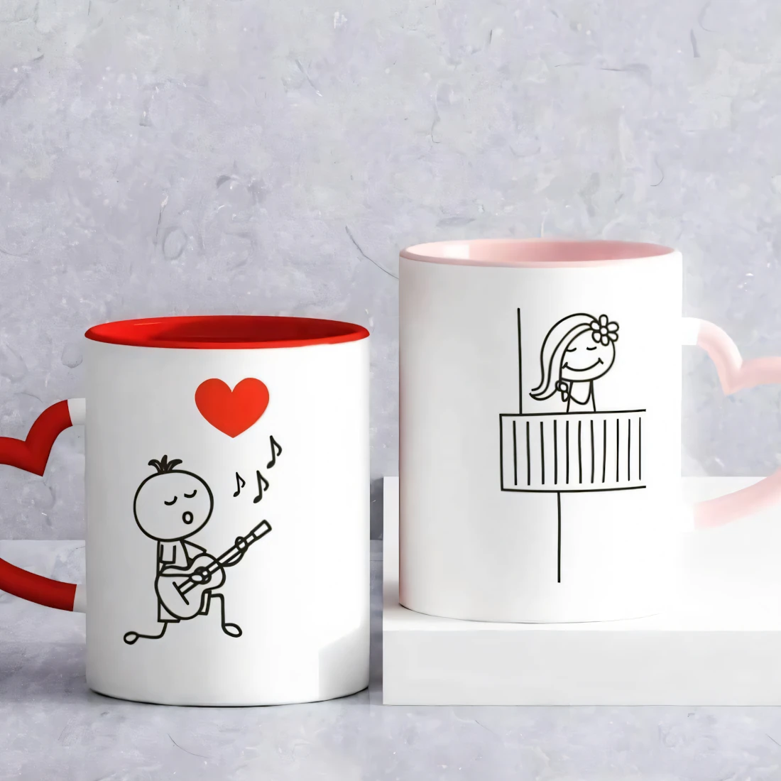 Zestaw kubków na walentynki z sercami - obrazek 2